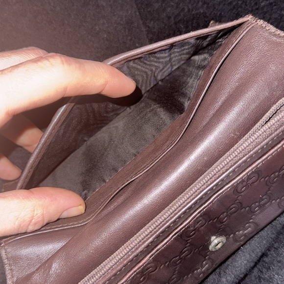 Women’s or Men’s Chocolate Vintage Gucci Long Wallet. So many pockets and 7/10 - Picture 15 of 17